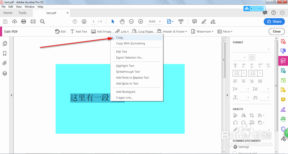 Acrobat2019如何从pdf中复制文字
