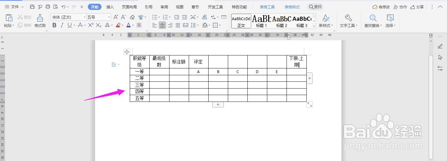 WPS2019 Word怎么制作职能工资等级及运用表