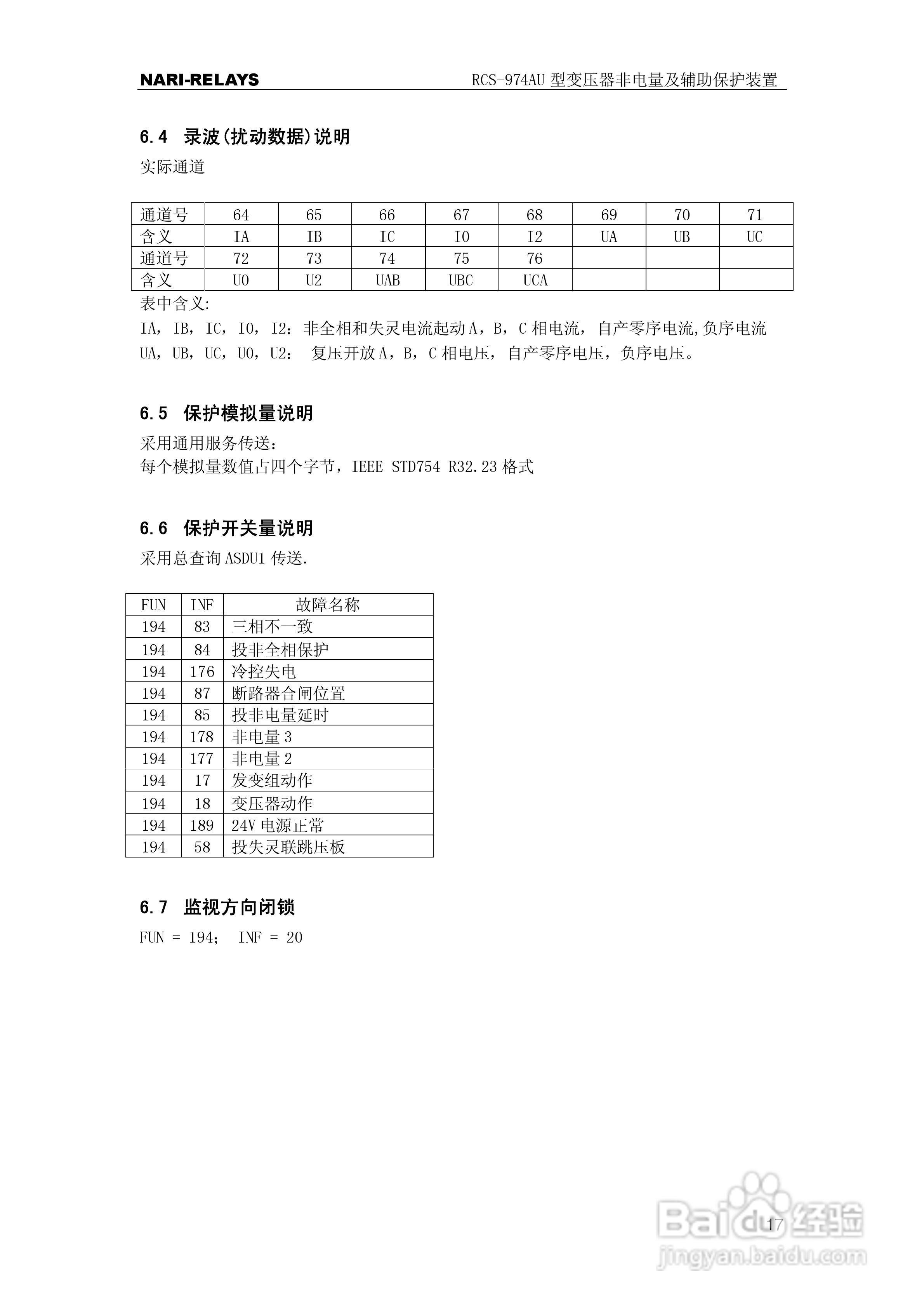 RCS-974AU型变压器非电量及辅助保护装置使用说明书:[3]