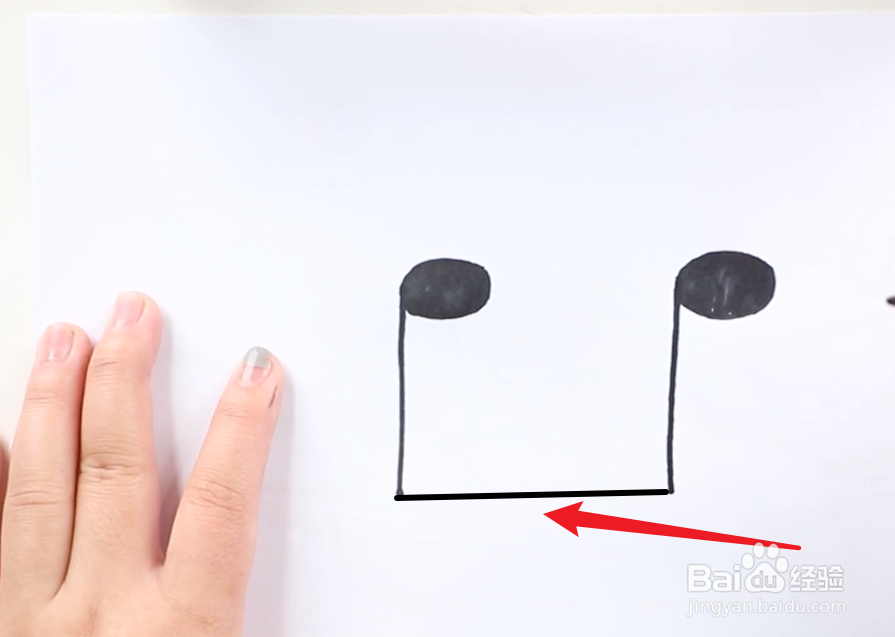 两个四分音符连在一起怎么画