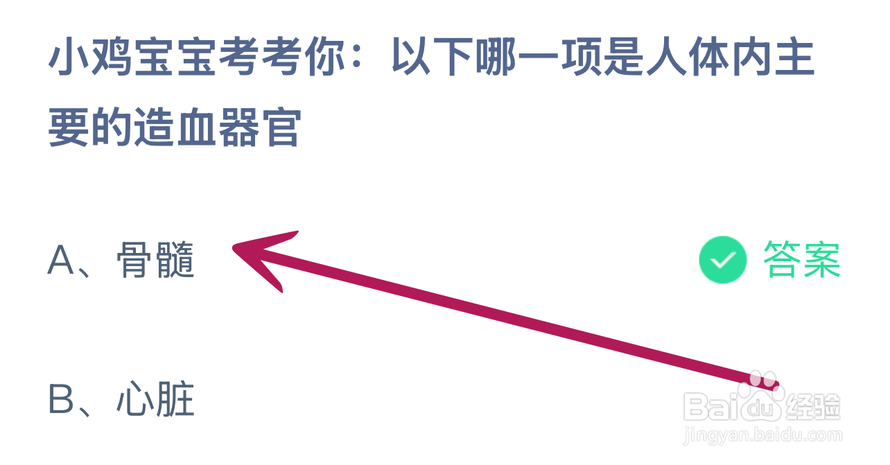 蚂蚁庄园2024.12.23：人体内主要造血器官是哪项