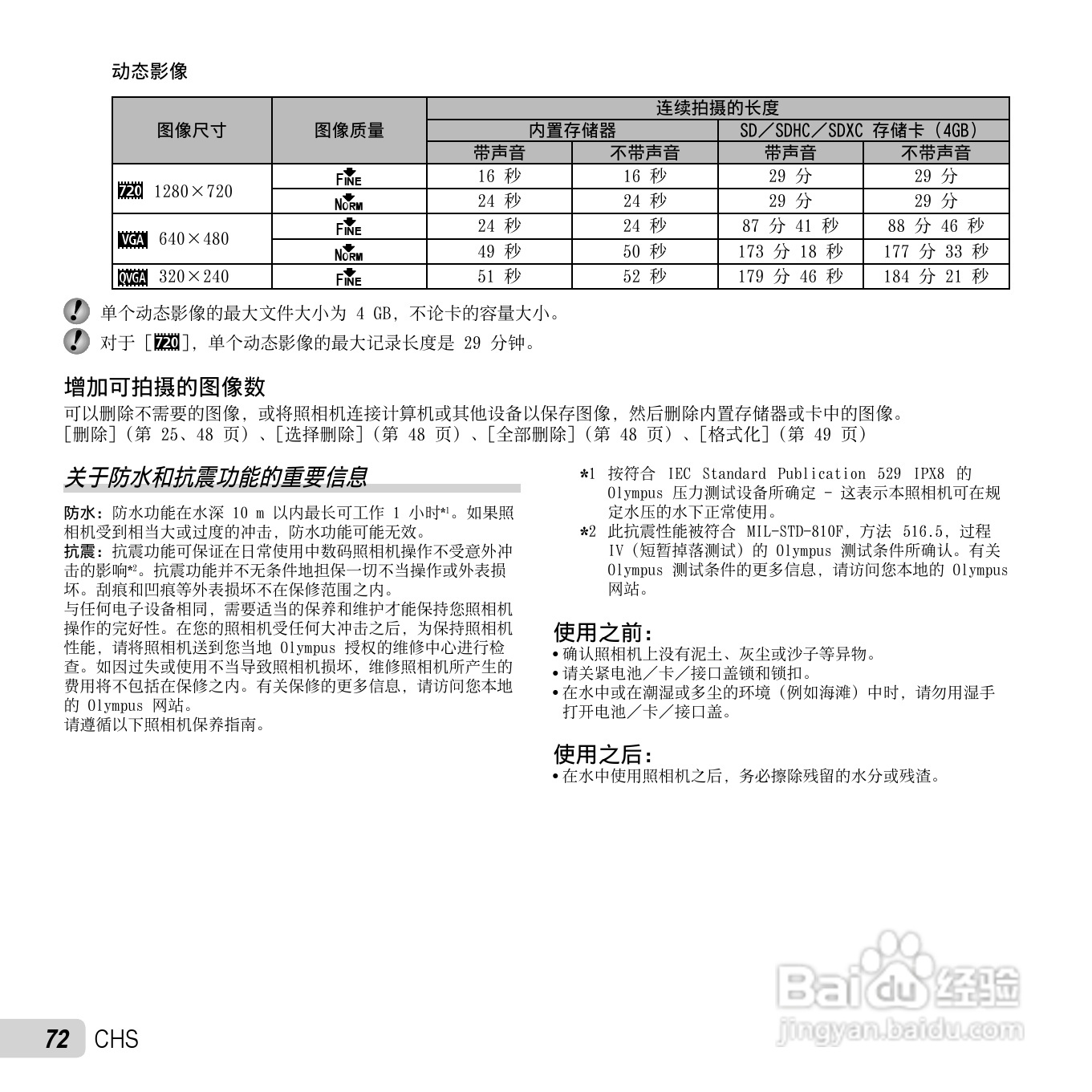 奥林巴斯TG-805数码相机使用说明书:[8]