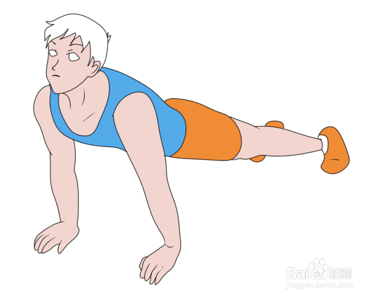 简笔画--做俯卧撑男孩的画法