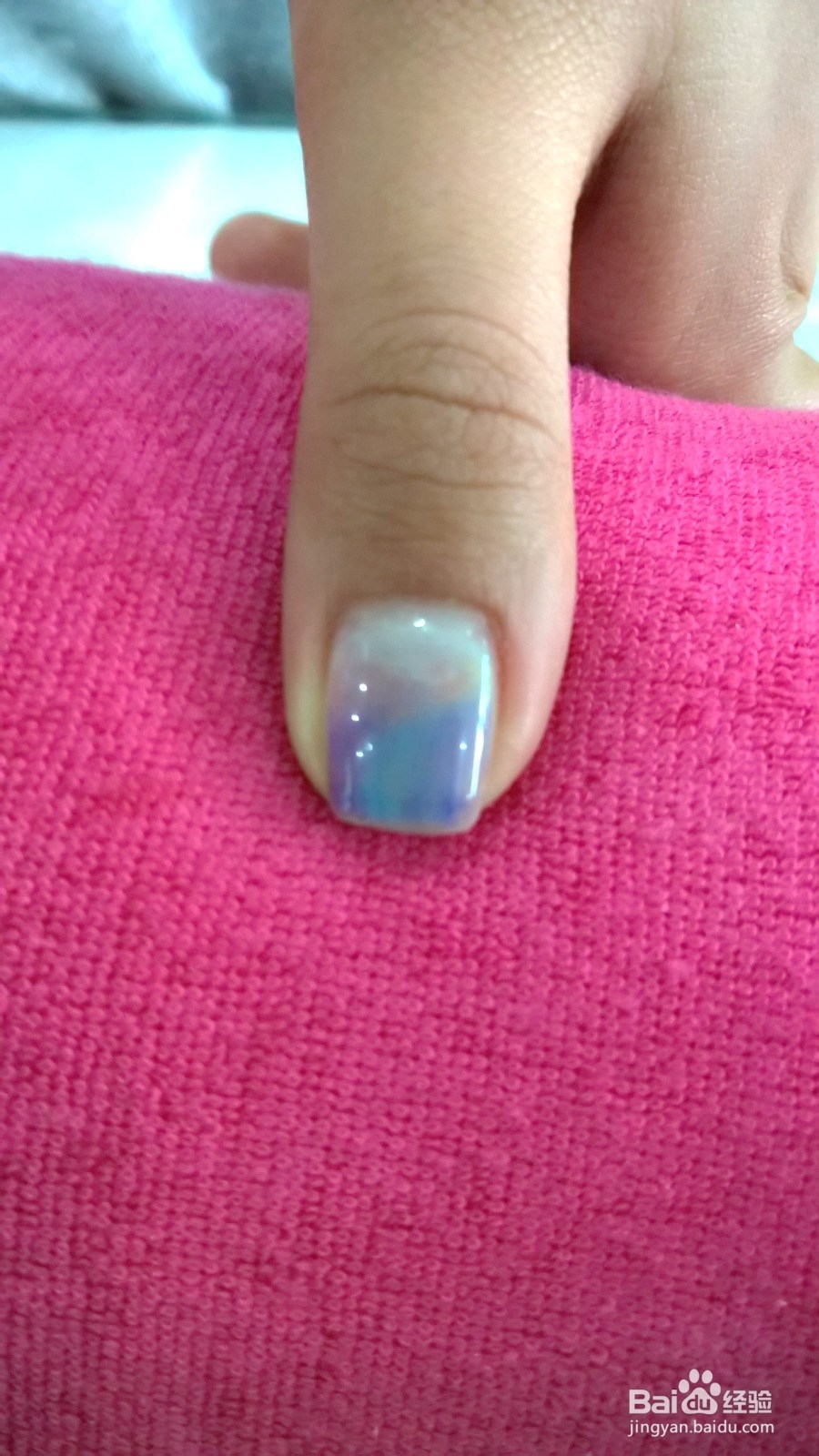 蓝色风情 美甲 十指细节图
