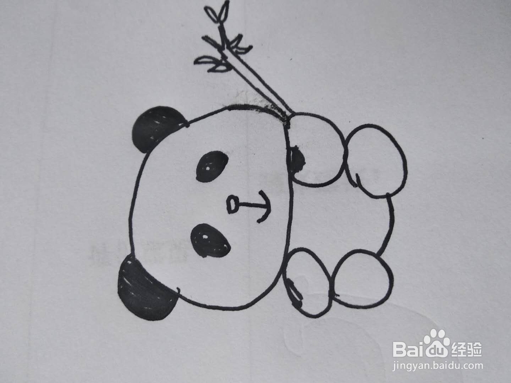 憨态可掬小熊猫简笔画教程