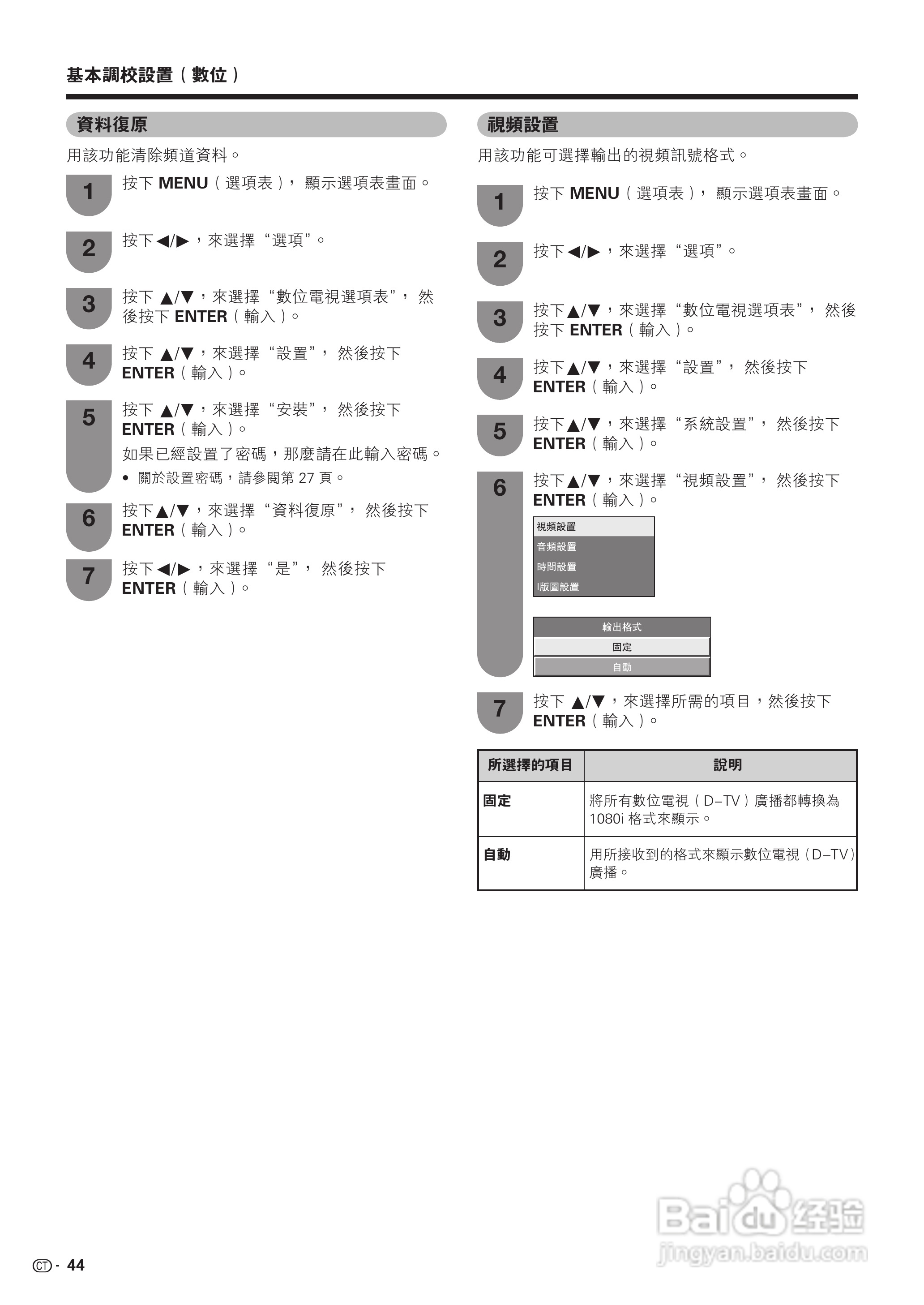 声宝LC-42D65H型液晶电视机说明书:[5]