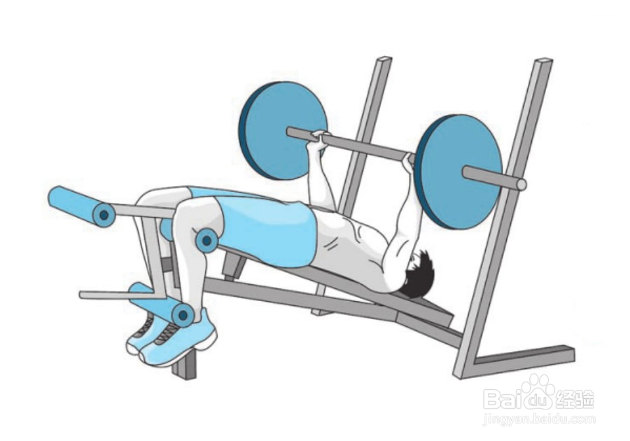 【杠铃训练塑造胸肌 练胸肌】之杠铃下斜卧推