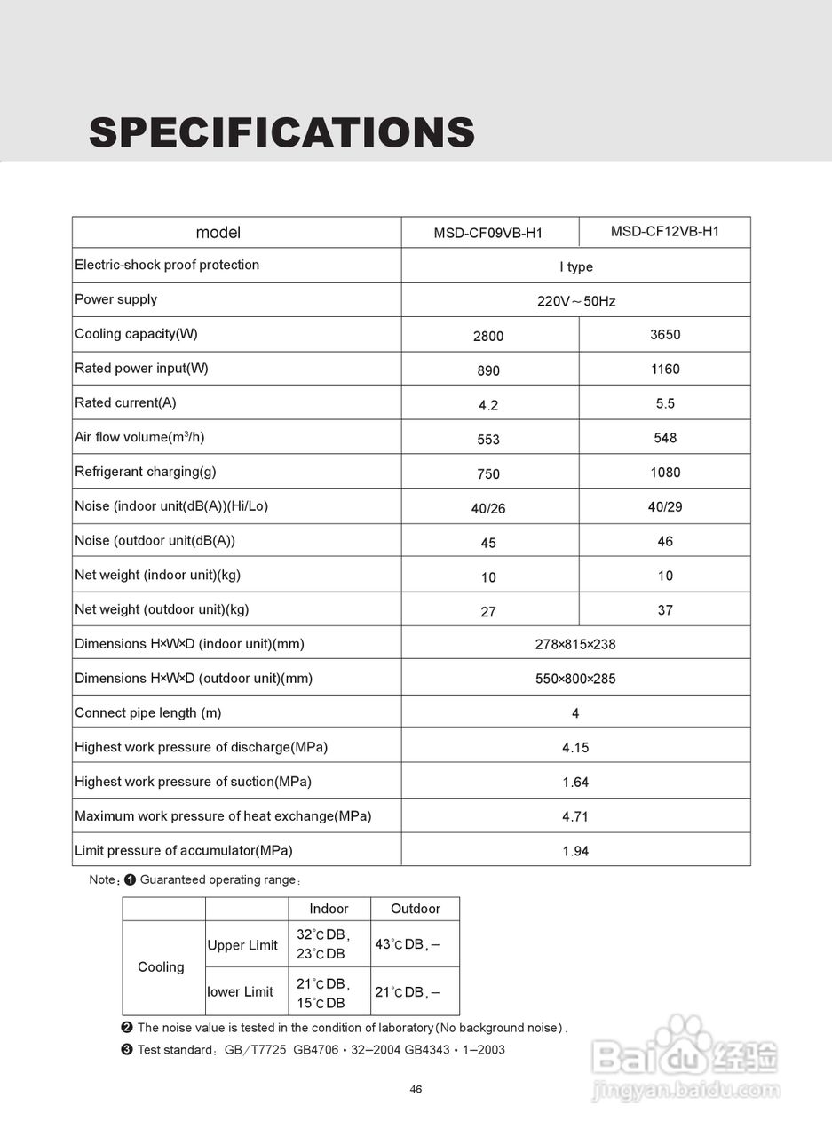 Mitsubishi三菱MSD-CF12VB-H1空调说明书:[5]