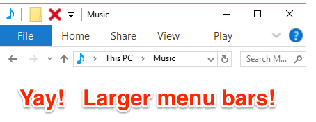 如何在Windows 10增加菜单条的大小