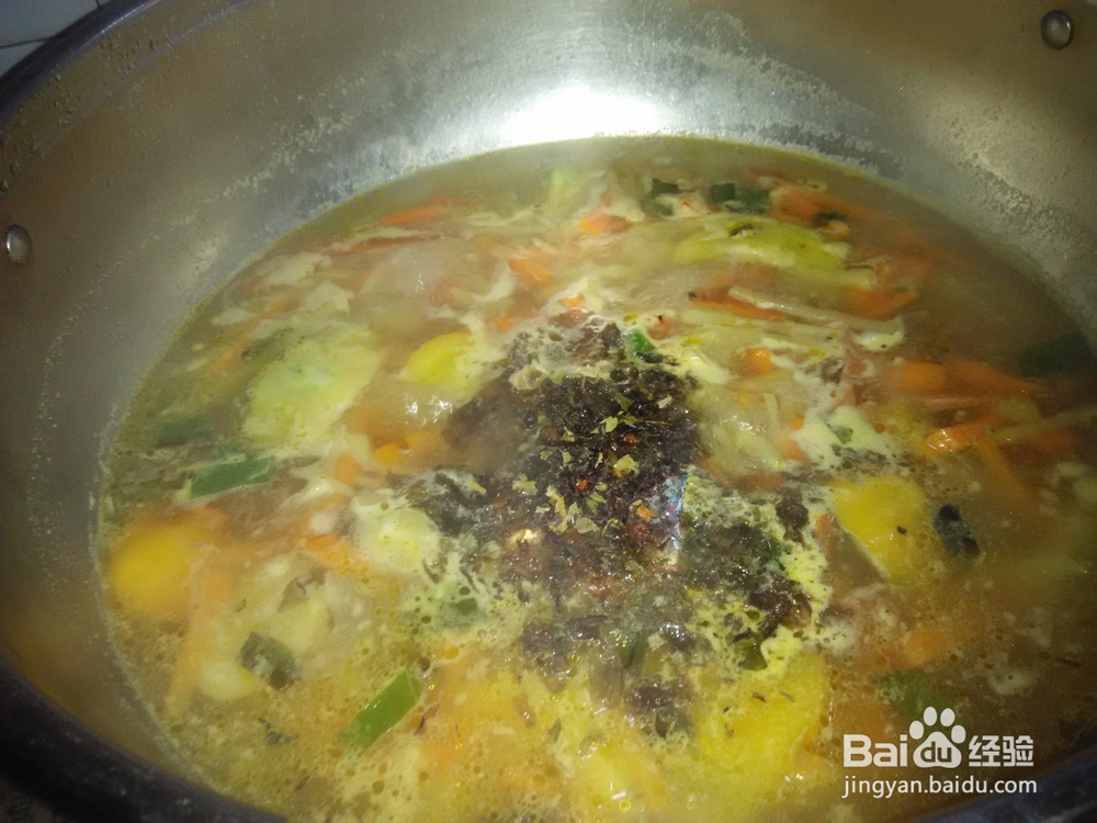 爆香紫菜土豆黄柿子汤