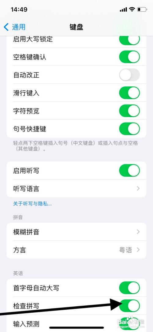 iPhone系统英语键盘“检查拼写”功能如何关闭？