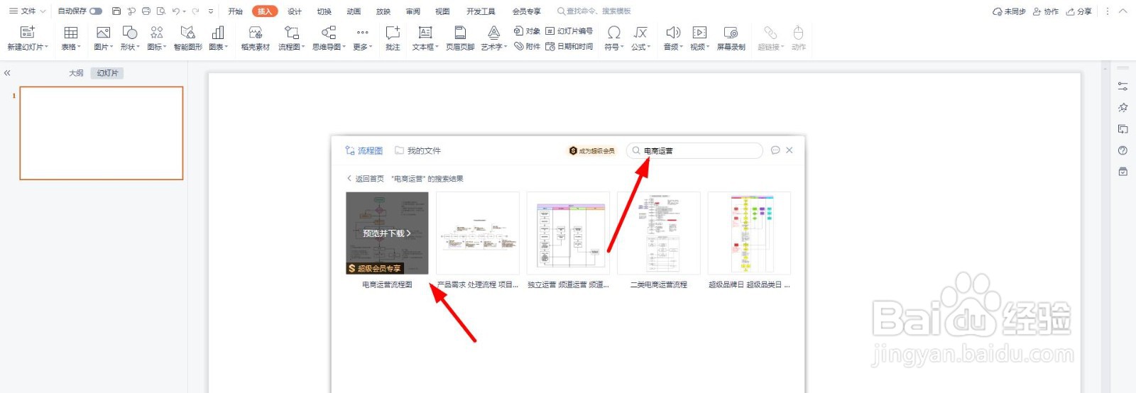 PPT怎么制作电商运营流程图