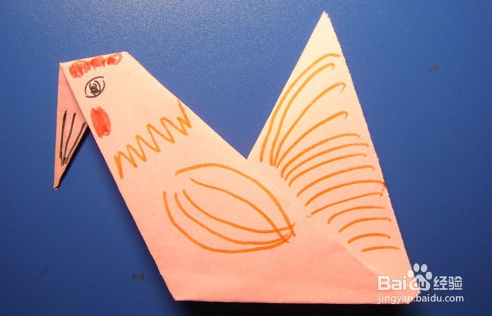 <b>如何用纸折出漂亮的公鸡</b>