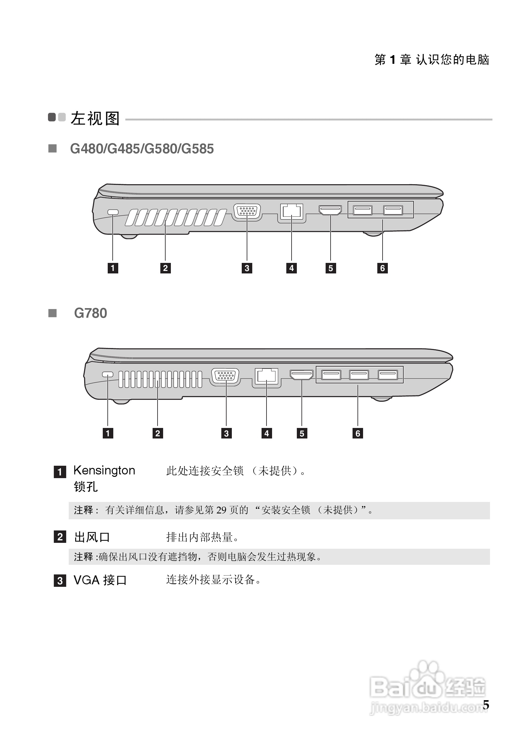 联想Lenovo G480笔记本电脑使用说明书:[1]