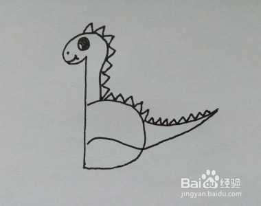 创意简笔画：教你用字母“b”画恐龙