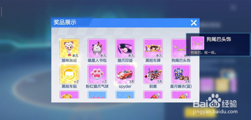 跑跑卡丁车猫咪黑妞密函可以开出什么