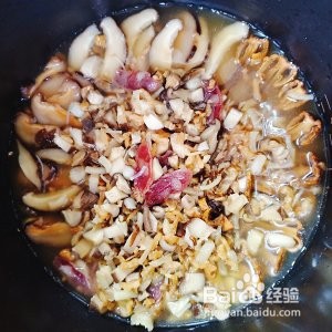 松茸海味腊味焖饭的做法！