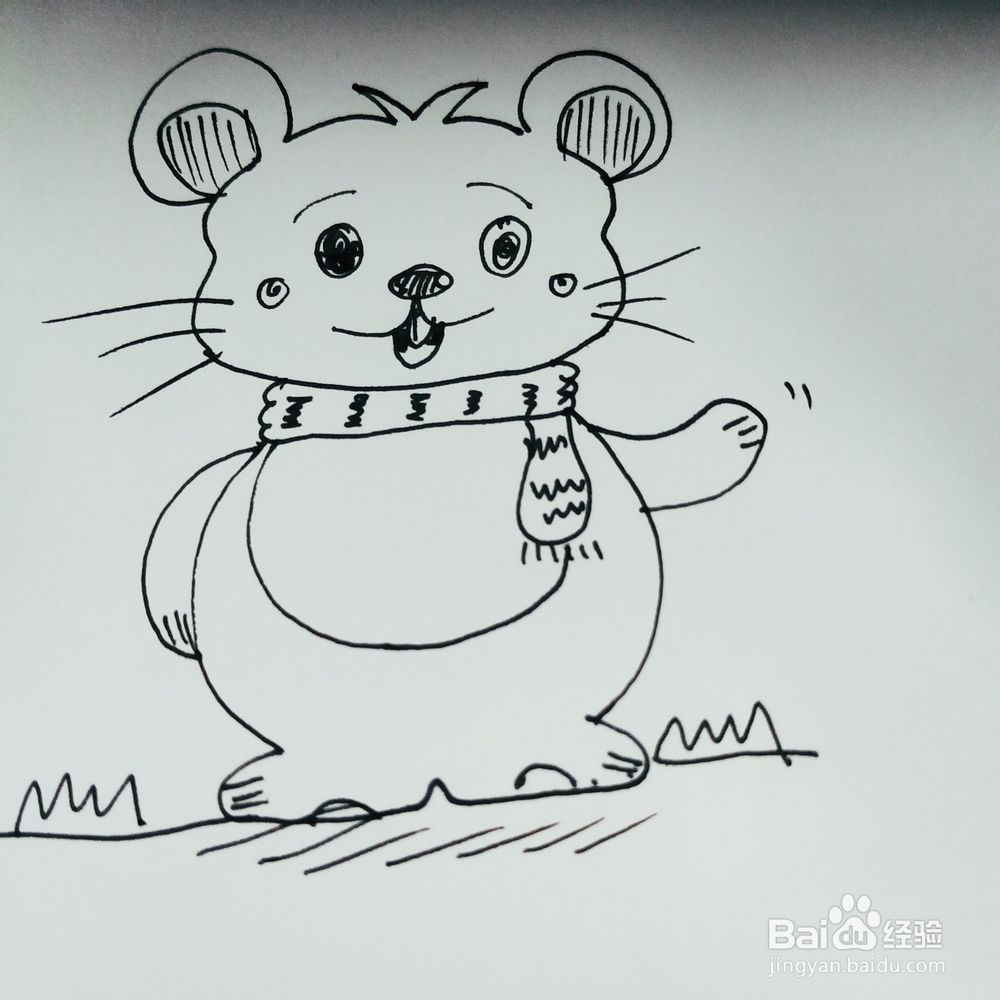 怎么来画一只肥胖的老鼠简笔画呢？