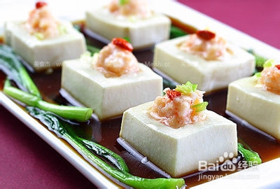 鲜美虾仁酿豆腐