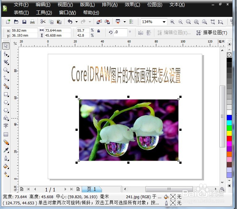 CorelDRAW图片的木版画效果怎么设置