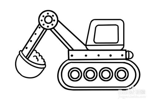 挖土機簡筆畫 分步畫法