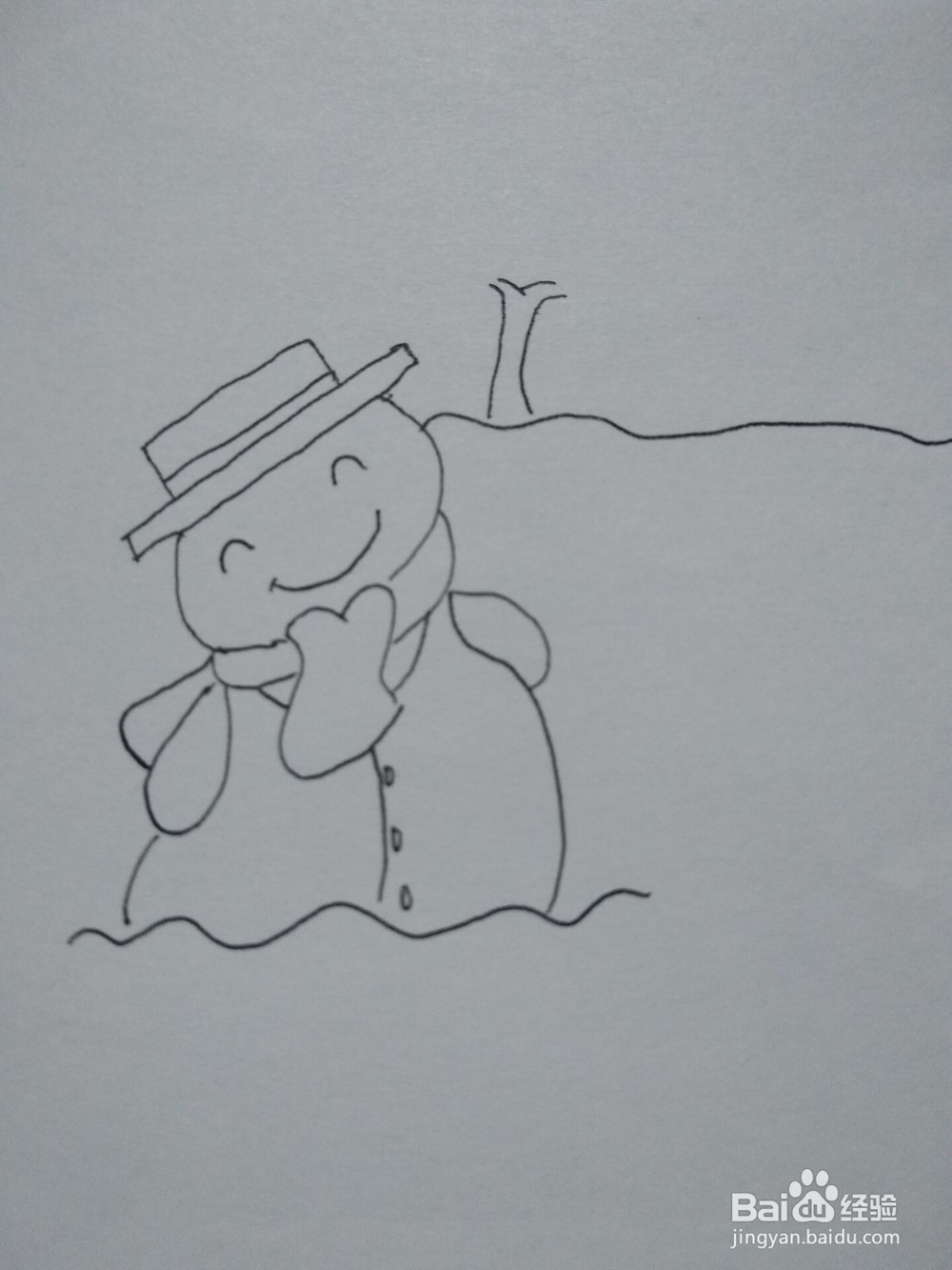 儿童冬天雪景的简单画法