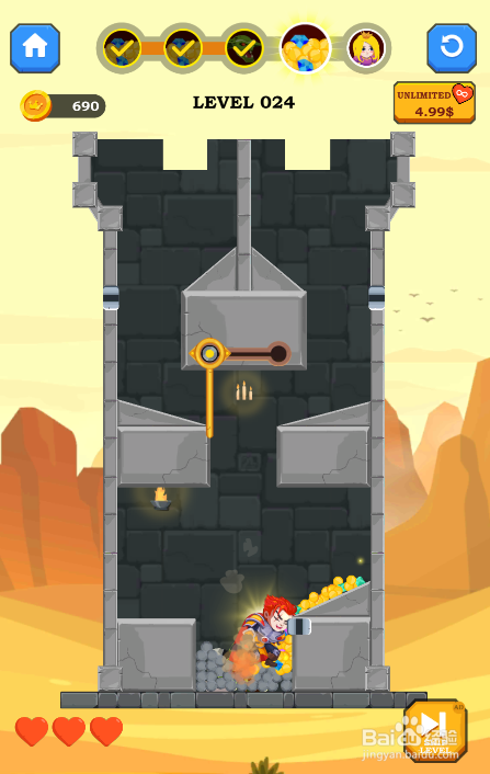 Treasure Hero的LEVEL 024怎样过关