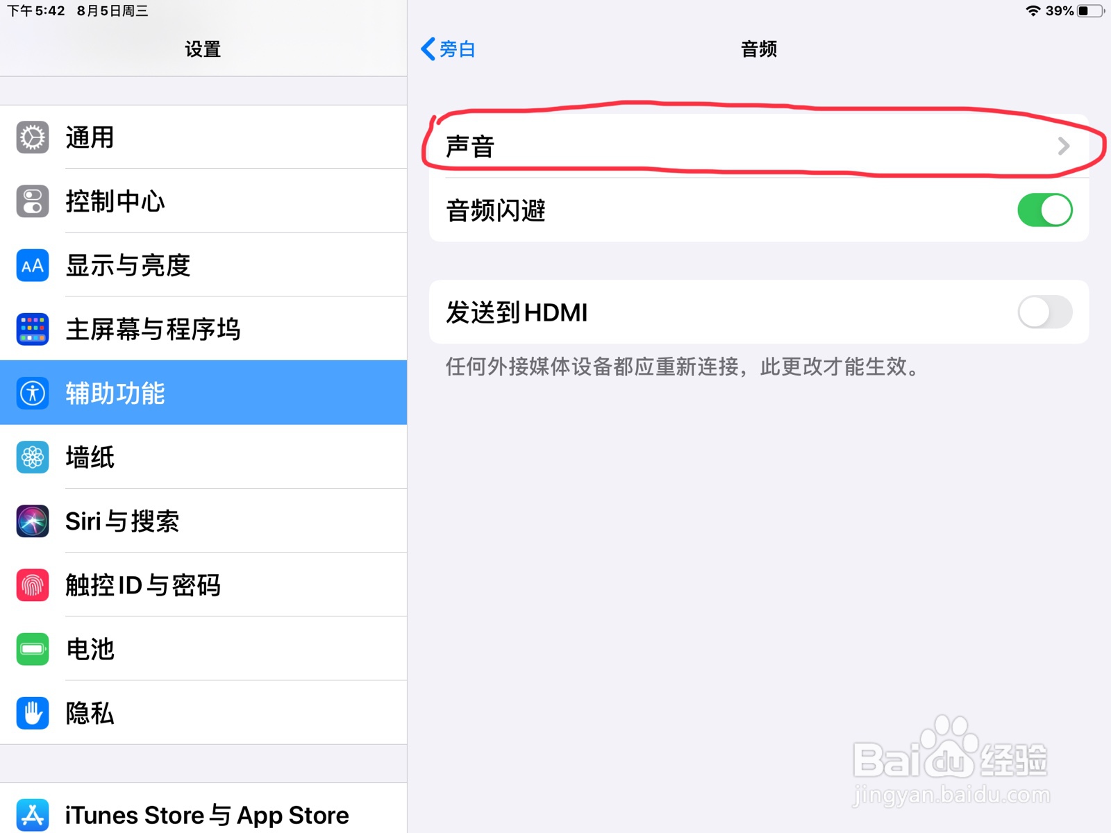 iPad怎么在旁白设置已聚焦在项目的预览