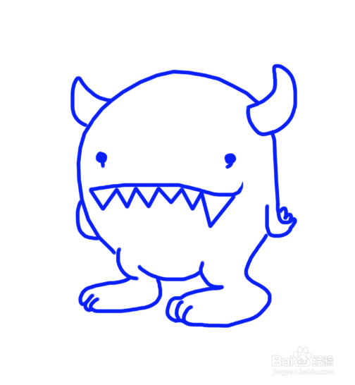 卡通简笔画:小怪兽