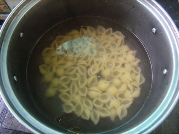 杂蔬香肠贝壳面