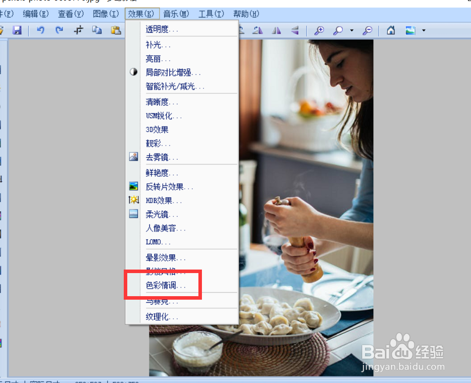 怎么用梦幻影楼给图片添加棕色滤镜?