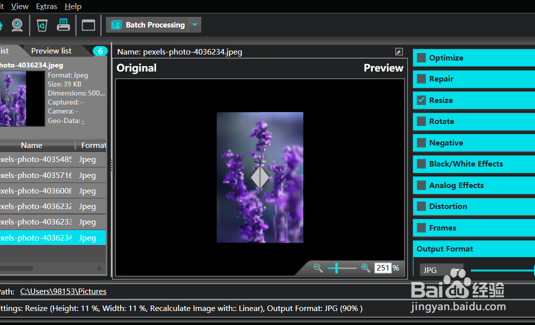 怎样用phototastic调节图片的尺寸？