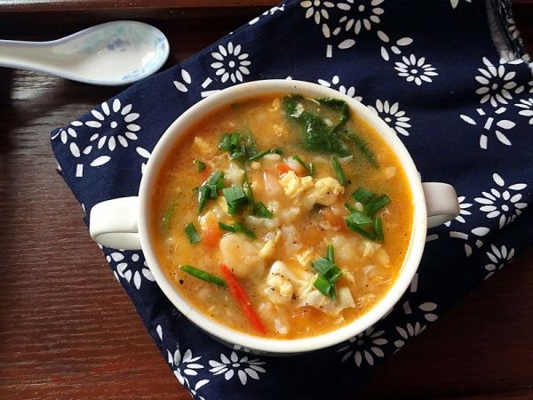 西红柿虾仁疙瘩汤