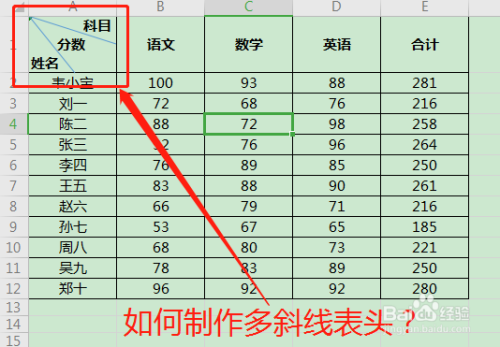 Excel如何快速制作多斜线表头？