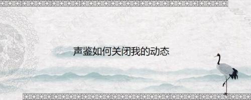 声鉴如何关闭我的动态