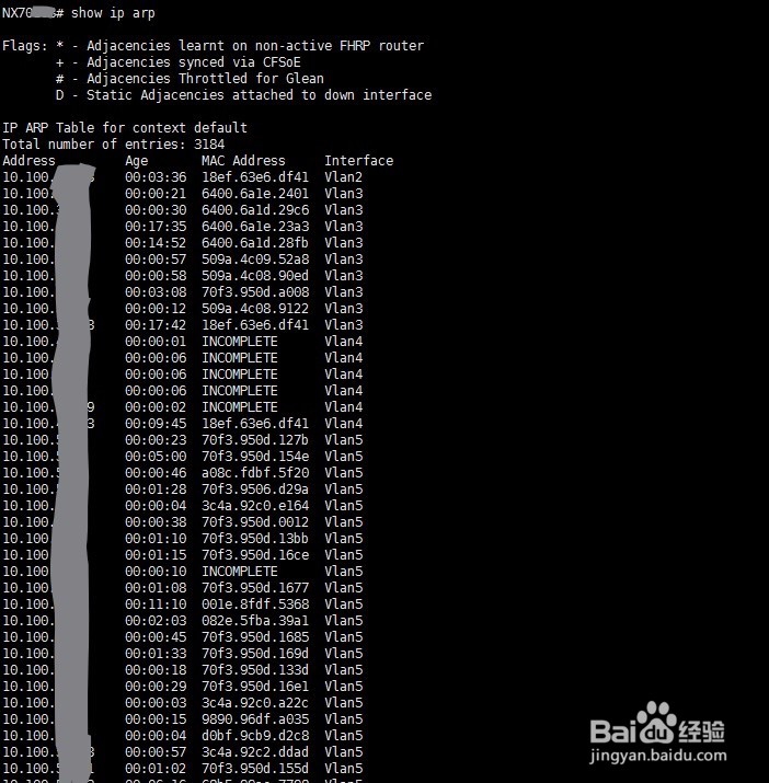 思科交换机端口号、终端IP地址和MAC地址的互查