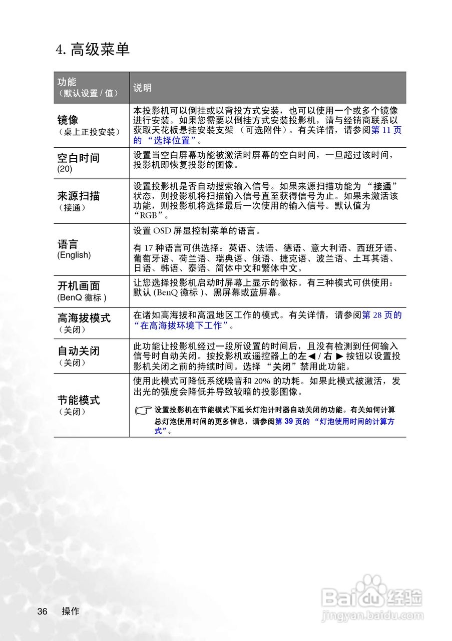 明基CP225投影仪使用说明书:[5]