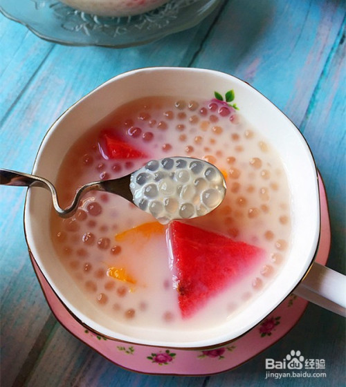 美食/营养 小吃今天分享个芒果西瓜西米露的做法 食材 西米 100克