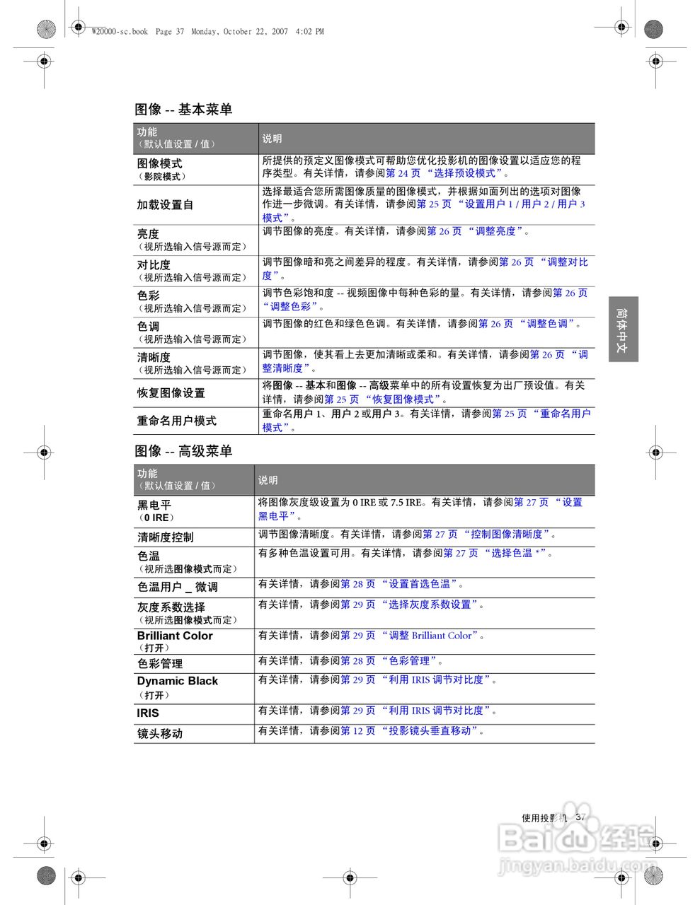 明基W5000投影机使用说明书:[4]