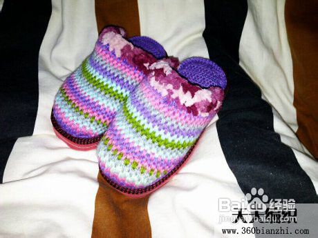 手把手教你做可爱的儿童毛线拖鞋