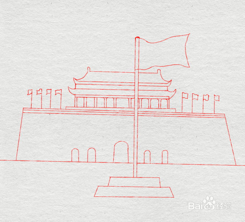 幼儿园简笔画天安门