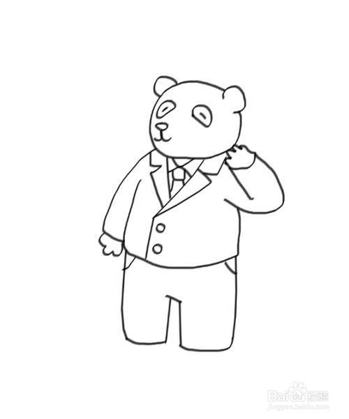 卡通简笔画:熊先生
