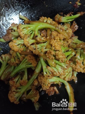 瘦肉清炒有机花菜的烹饪方法