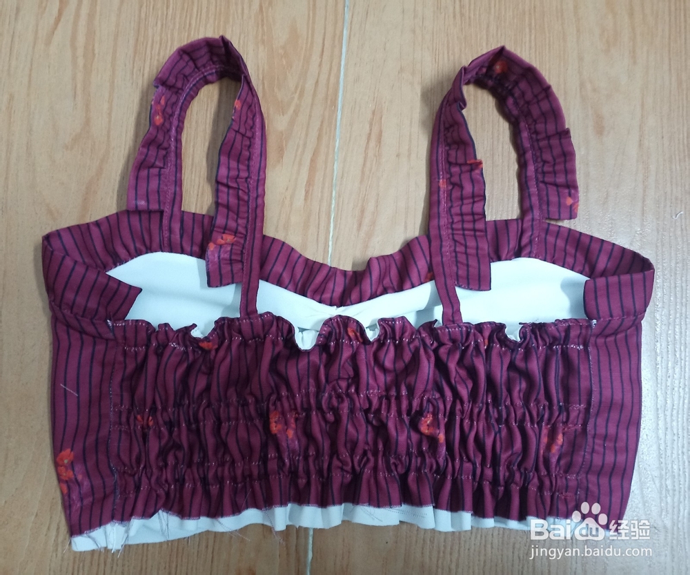 程太太做手工之——如何制作红色露胃吊带小背心