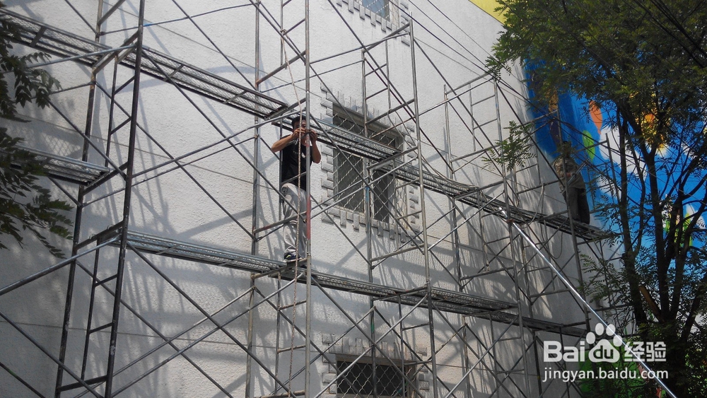 紫墨堂墙绘的幼儿园施工步骤图