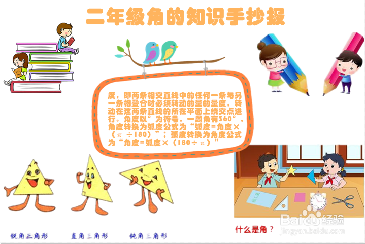 二年级角的知识手抄报