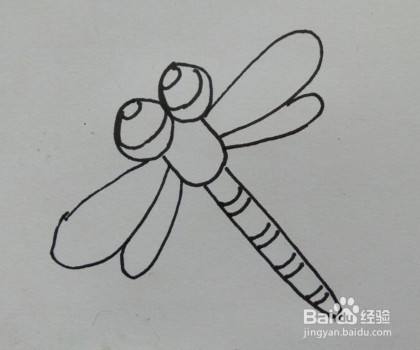 儿童简笔画：怎么画蜻蜓（方法、步骤）