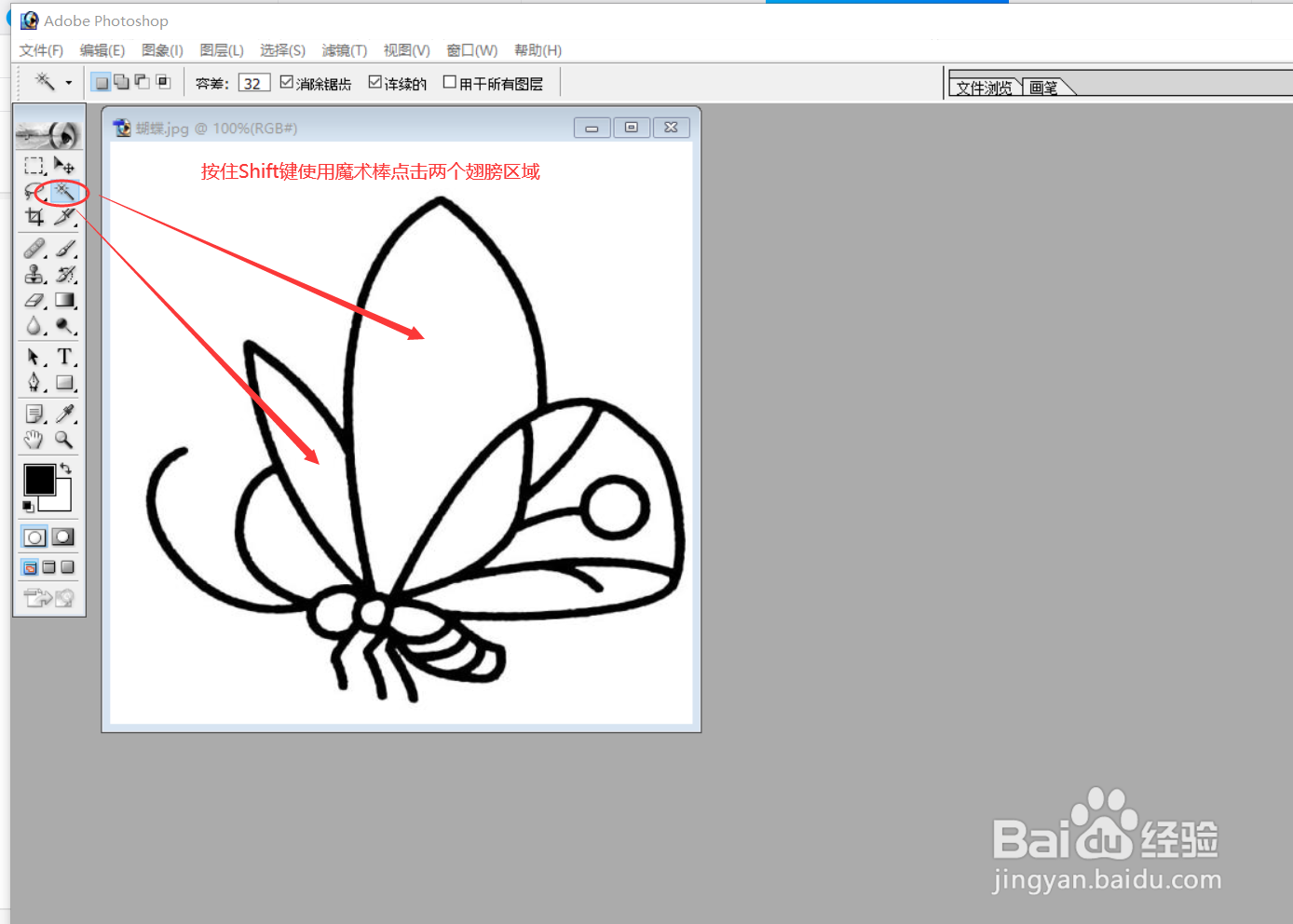 PS图像处理案例：黑白蝴蝶变彩蝶