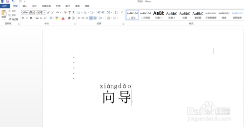 怎么用word软件给"向导"添加拼音及声调