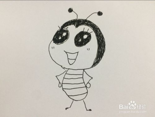 卡通小蜜蜂的画法步骤